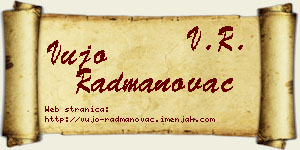 Vujo Radmanovac vizit kartica